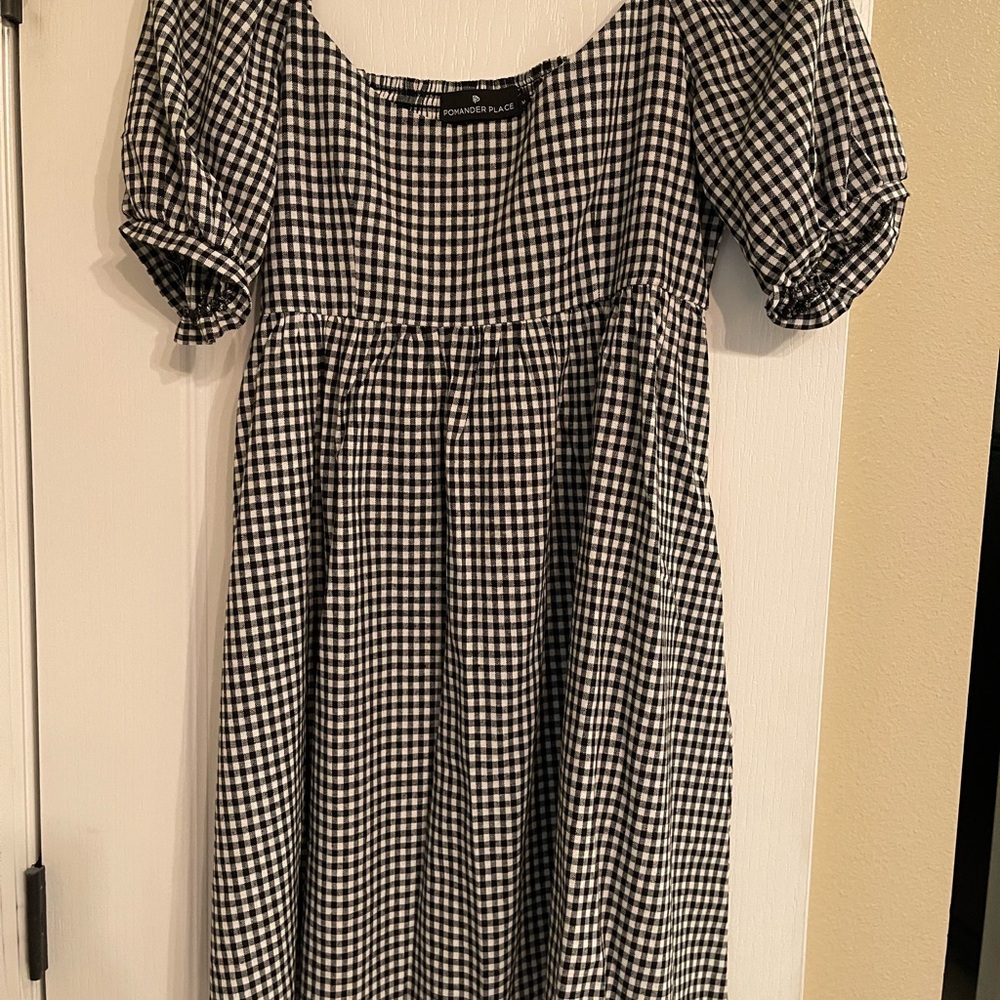 Tuckernuck Black and White Gingham Midi Dress